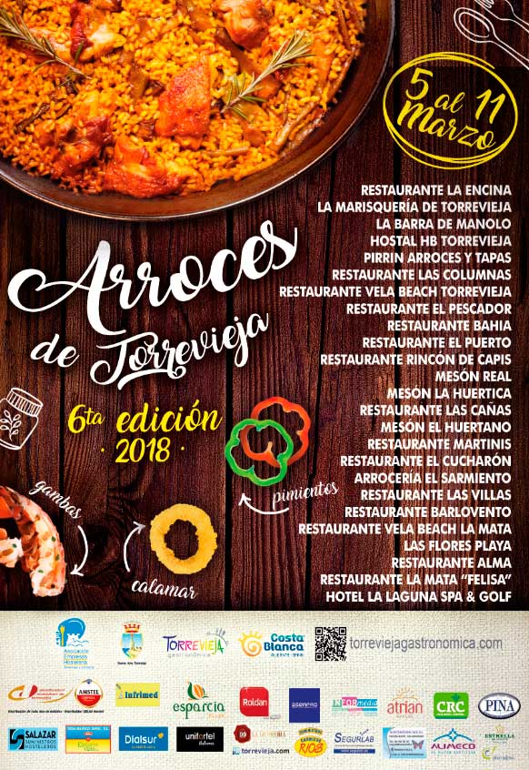 25 restaurantes ofrecerán del 5 al 11 de marzo “Arroces de Torrevieja”