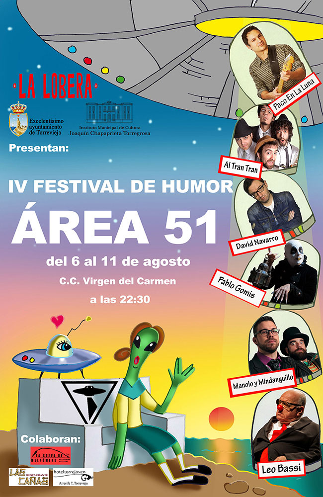 En agosto, humor  con el IV Festival de Humor Área 51