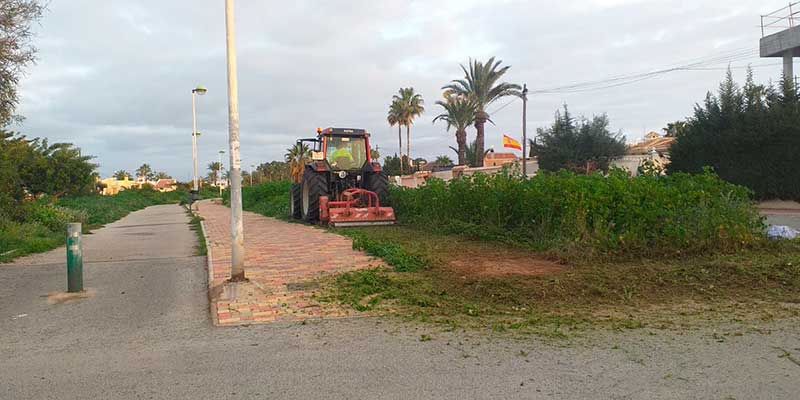 Trabajos de limpieza en la Vía Verde