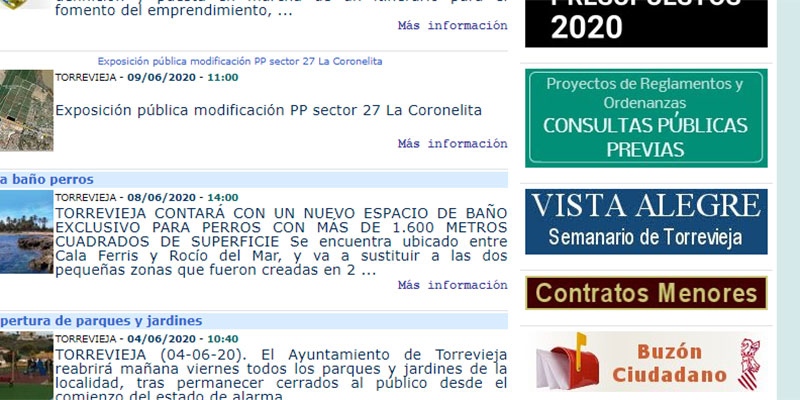 Enlace a VISTA ALEGRE desde la página web municipal