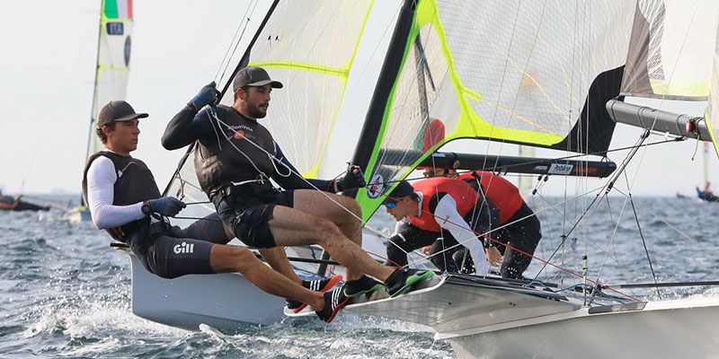 Antonio Torrado y Andrés Barrio, en  el 13ºpuesto del Campeonato de Europa de la clase olímpica 49er en Grecia