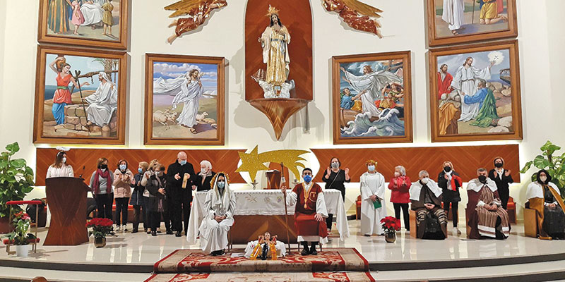 Gran escenificación del nacimiento de Jesús en el Sagrado Corazón
