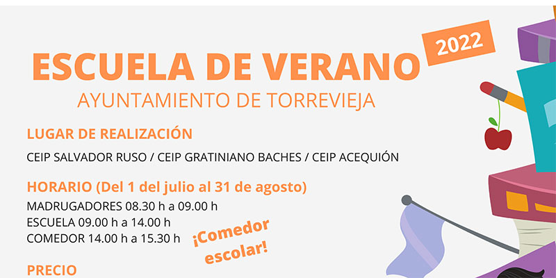 Ya están abiertas las inscripciones para la Escuela Municipal de Verano 2022