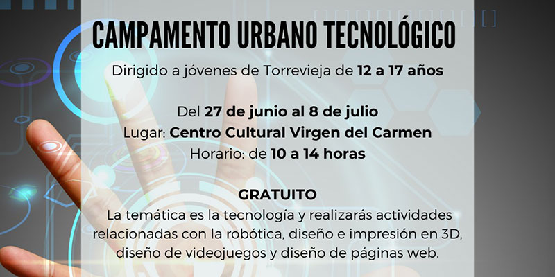 Juventud abre el plazo de inscripción del Campamento Urbano Tecnológico para adolescentes