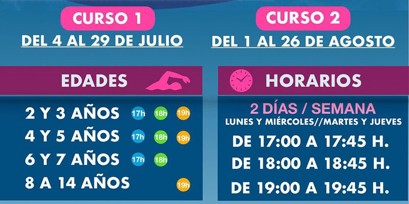 El 13 de junio se abre el plazo de los cursos de verano de natación