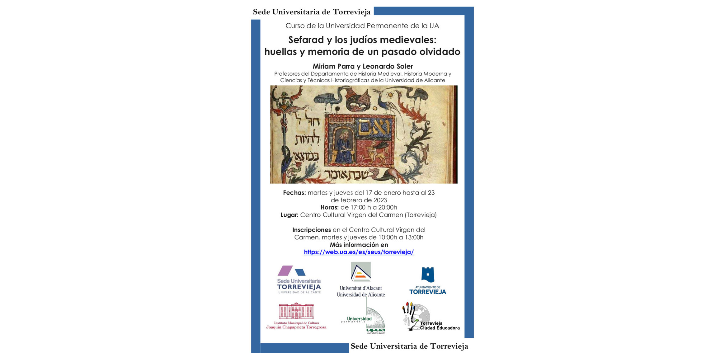 Curso sobre la historia y cultura sefardí en la Universidad Permanente de la UA