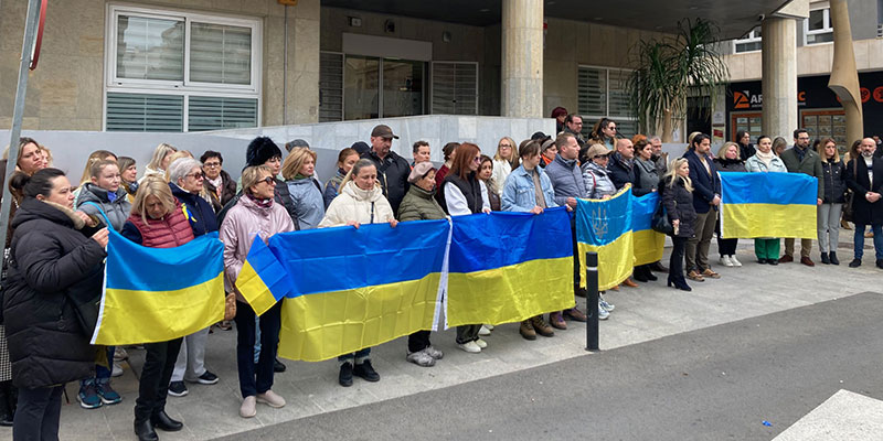 Homenaje en el primer aniversario de la guerra de Ucrania
