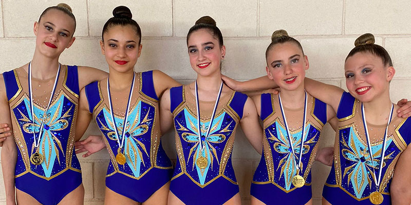 El conjunto cadete del Club Gimnasia Rítmica de Torrevieja campeonas en el torneo de Monforte del Cid