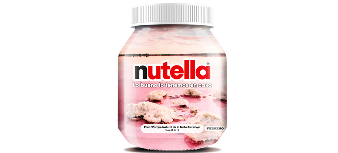 La laguna rosa de Torrevieja ilustra los tarros de edición limitada de Nutella