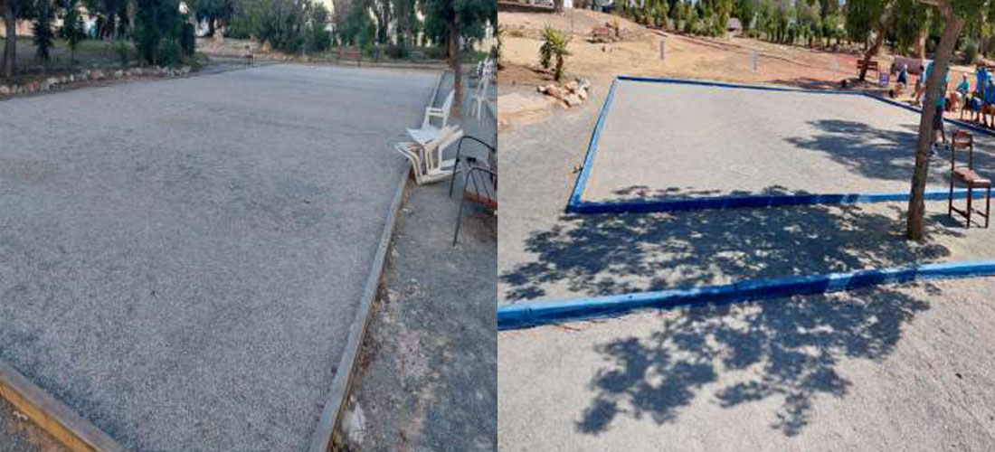 El Ayuntamiento restaura 80 pistas de petanca con una inversión de 48.400 euros