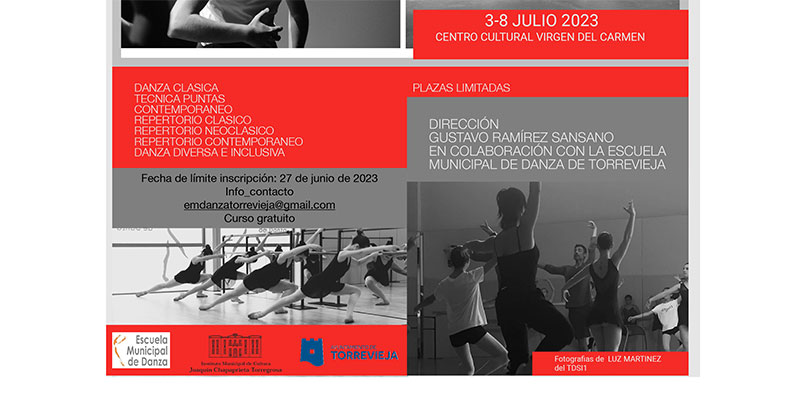 Del 3 al 8 de julio se imparte un curso intensivo gratuito para bailarines mayores de 10 años