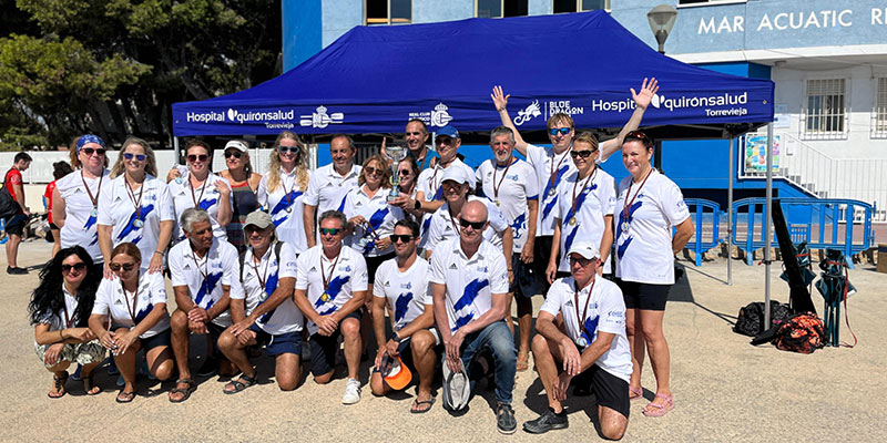 Dos oros y tres platas para el RCNT en el Festival de Dragon Boat en Los Alcázares