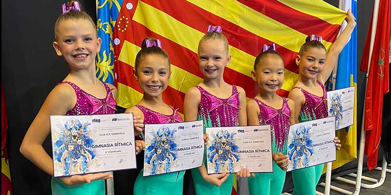 Las benjamines del Club Gimnasia Rítmica sextas de España con diploma nacional