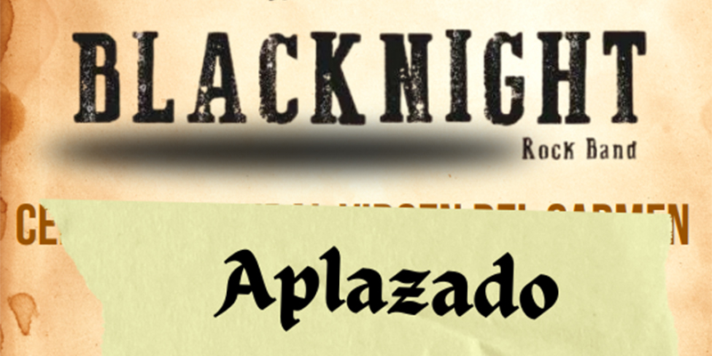 Aplazado el concierto de Blacknight Rock Band