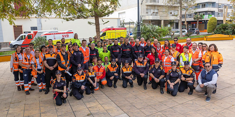 Espectacular simulacro de terremoto en los centros educativos, Iglesia de la Inmaculada y Plaza de la Constitución
