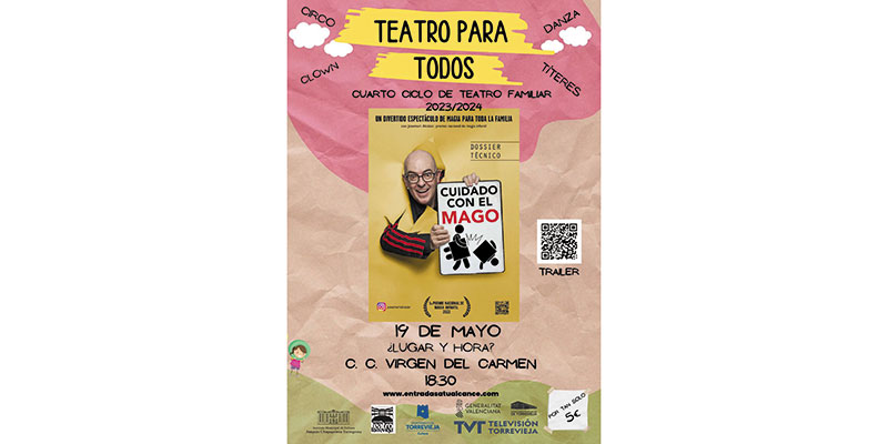 Este domingo finaliza el ciclo “Teatro para todos”