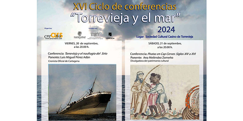 Piratas y naufragios será la temática del XVI ciclo de «Torrevieja y el Mar» de Ars Creatio