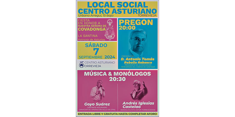 Antonio Tomás Rebollo pregona esta tarde las fiestas asturianas de la Santina