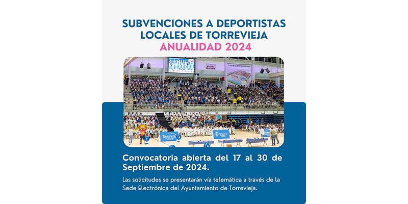 Abierto el plazo de presentación de solicitudes para  las subvenciones a deportistas locales para el ejercicio 2024