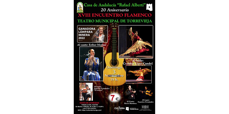 El 18.º Encuentro Flamenco de  la Casa de Andalucía trae lo mejor  del género este domingo en el teatro