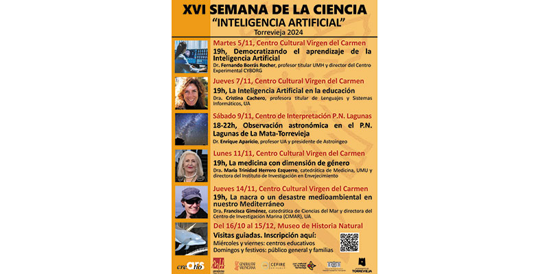 La Inteligencia Artificial es la temática principal de la XVI Semana de la Ciencia organizada por Ars Creatio en Torrevieja