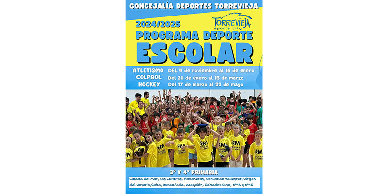 va3388-CARTEL Comenzó el Programa Deporte Escolar de la temporada