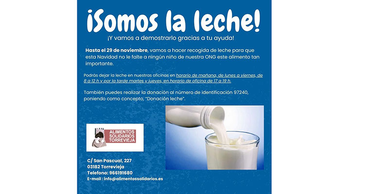 va3389-ALIMENTOS-SOLIDARIOS-LECHE Alimentos Solidarios inicia una campaña de recogida de leche