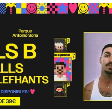 Cartel promocional del festival Brilla Torrevieja 2025 con la confirmación de Rels B, Walls y Space Elephants. El evento se celebrará el 3 de agosto en el Parque Antonio Soria de Torrevieja. Las entradas ya están disponibles desde 39€