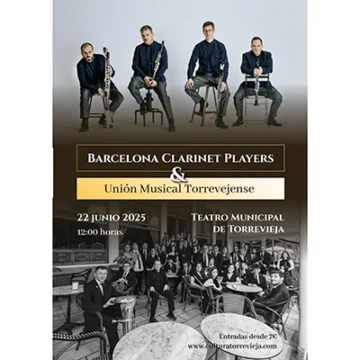 El próximo 22 de junio la UMT presenta a los Barcelona Clarinet Players en el Teatro Municipal