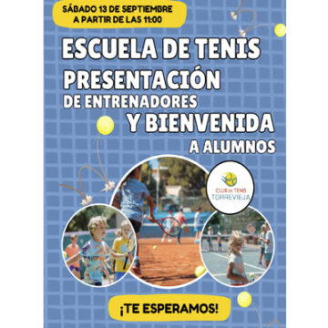 Este sábado se presenta al equipo técnico de la Escuela de Tenis