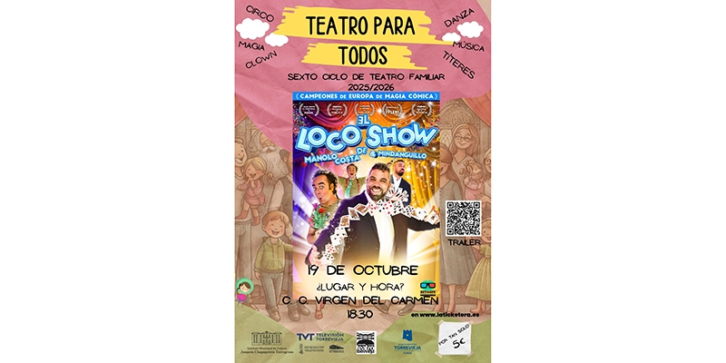 va3435-VI CICLO TEATRO PARA TODOS - EL LOCO SHOW Este domingo comienza el VI Ciclo de Teatro para Todoscon “El loco show de Manolo Costa y Mindanguillo”