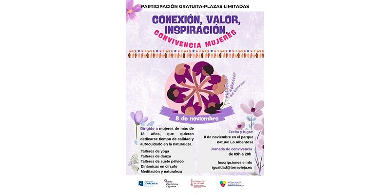 va3436-CARTEL CONVIVENCIA MUJERES La Concejalía de Igualdad organiza la jornada de convivencia entre mujeres “Conexión, valor, inspiración”