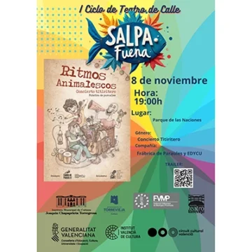 va3438-RITMOS ANIMALESCOS Esta tarde finaliza el I Ciclo de Teatro de Calle con el concierto titiritero “Ritmos animalescos”