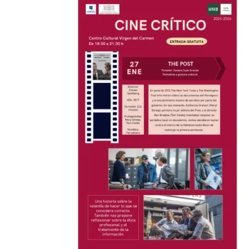 va3447-CARTEL CINE CRÍTICO - THE POST (2) El Cine Crítico de la UNED plantea los dilemas periodísticos y éticos con “The Post”