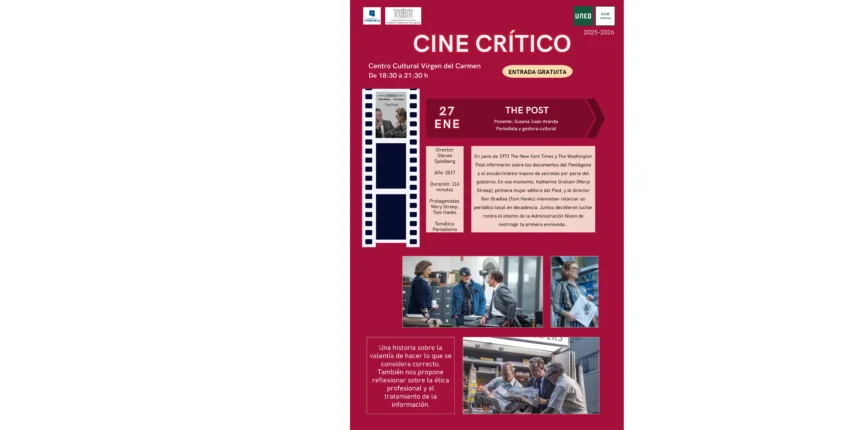 El Cine Crítico de la UNED plantea los dilemas periodísticos y éticos con “The Post”