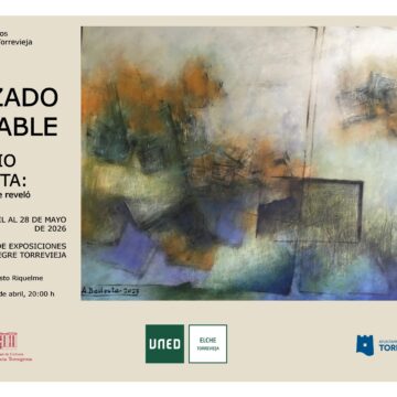 Cartel de la exposición de óleos "El trazado inefable" de Antonio Ballesta