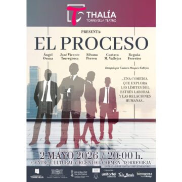 Cartel informativo sobre la obra "El Proceso"