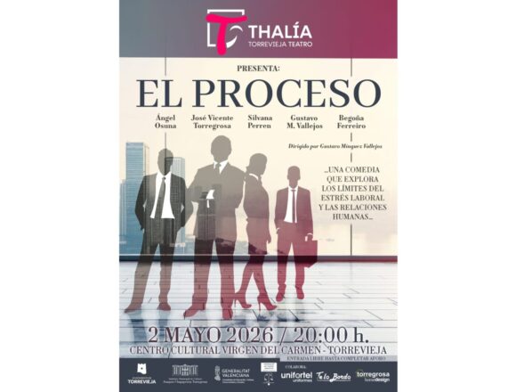 Cartel informativo sobre la obra "El Proceso"