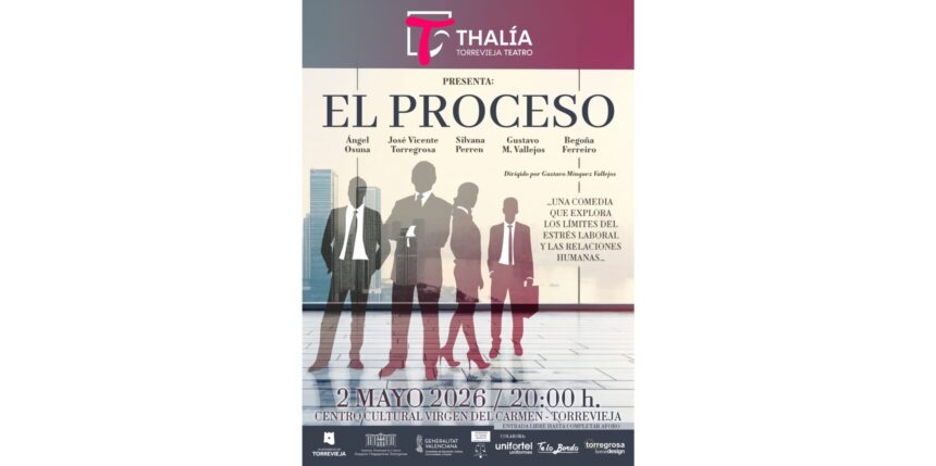 Cartel informativo sobre la obra "El Proceso"
