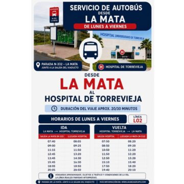va3464-bus la mata a hospital Horario de lunes a viernes