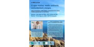 Cartel informativo sobre talleres escolares de la UNED y la Fundación René Quinton sobre medio ambiente y terapia marina