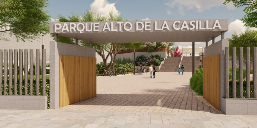 Modelo 3D de la entrada del parque urbano "alto de la casilla"