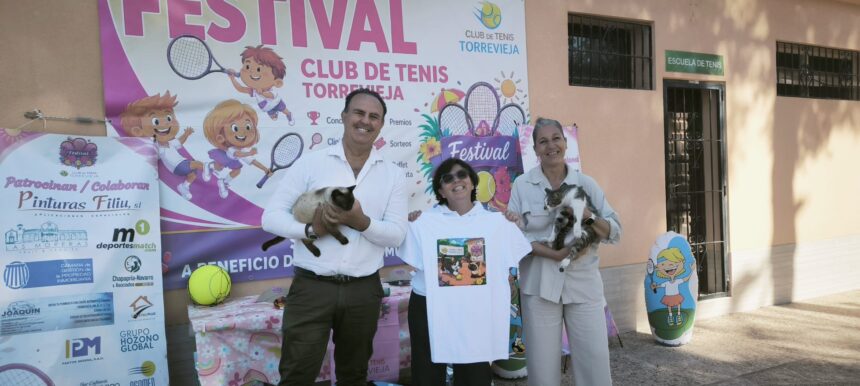 Diana Box y Óscar Urtasun en la presentación del III Festival de Tenis de Torrevieja
