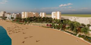 Vista de la playa de Los Locos en Torrevieja antes de su reurbanización