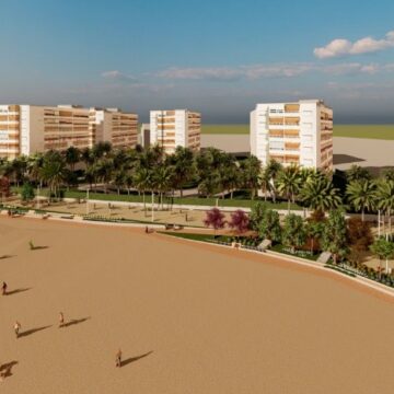 Vista de la playa de Los Locos en Torrevieja antes de su reurbanización
