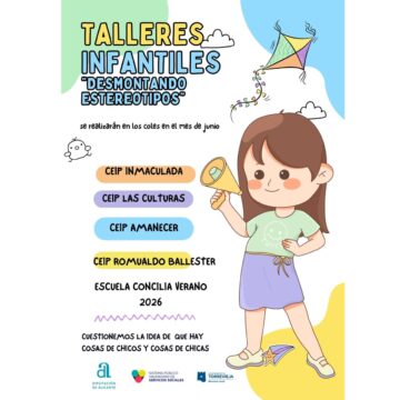 va3464-talleres infantiles desmontando estereotipos En junio se realizarán los talleres infantiles “Desmontando estereotipos” en los colegios de Torrevieja
