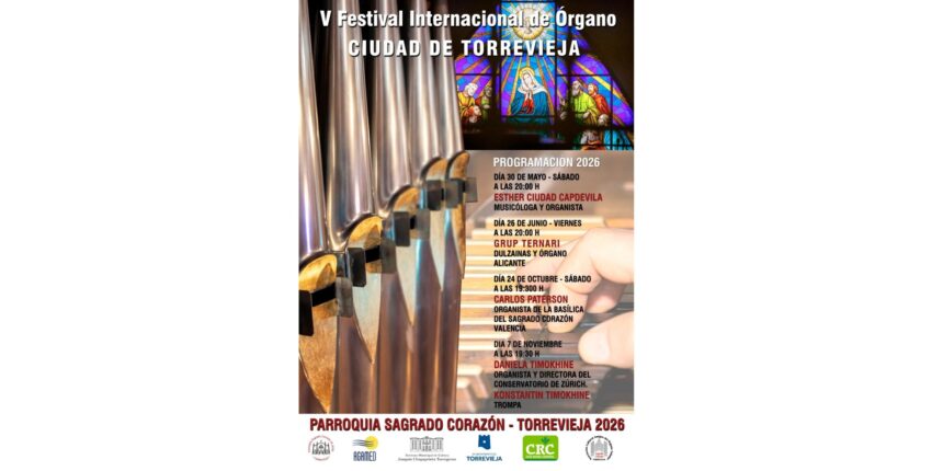 va3462-festival organo Cartel oficial del V Festival Internacional de Órgano "Ciudad de Torrevieja" con la programación de conciertos para el año 2026