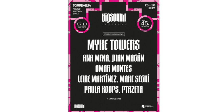 Cartel promocional del festival BIGSOUND previsto en Torrevieja y cancelado en 2026