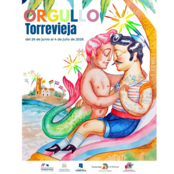 Cartel del Orgullo Torrevieja 2026 con ilustración de diversidad y fechas del 26 de junio al 4 de julio