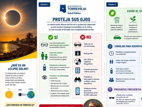 Observación segura del eclipse solar del 12 de agosto en Torrevieja